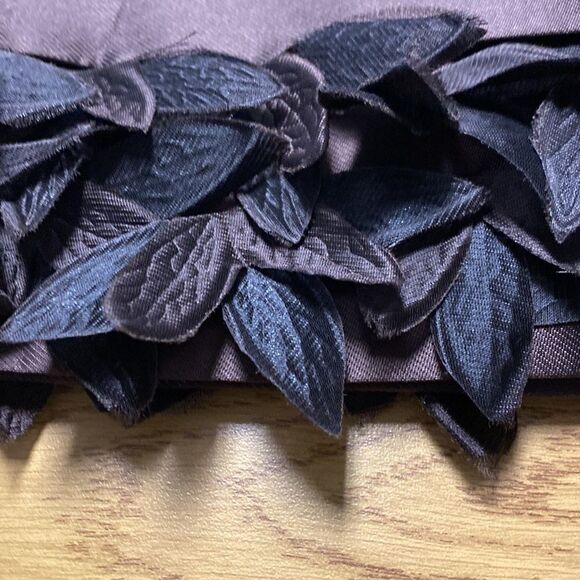 Novello-Bloom Brown Straight Dress Leaf Trimmed Skirt - Picture 2 of 9